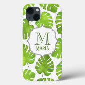 Tropische palmboom botanisch monogram aanpassen  Case-Mate iPhone case (Achterkant)