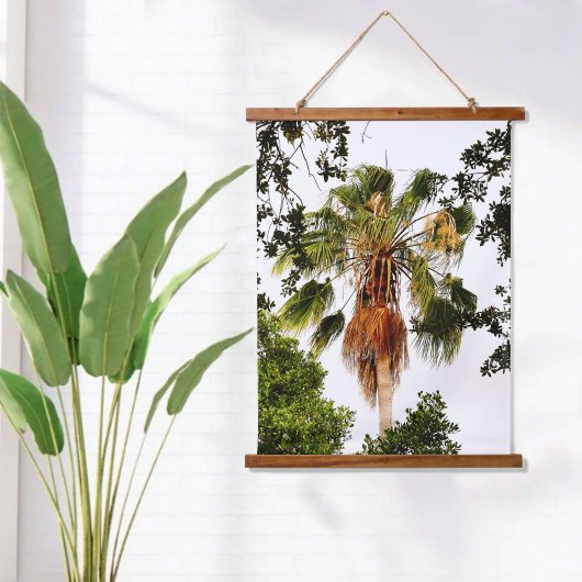 Tropische palmboom botanische fotografie hangend wandkleed