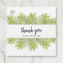 Tropische palmboom bruiloft bedankjes labels