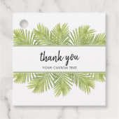 Tropische palmboom bruiloft bedankjes labels (Voorkant)