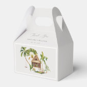 Tropische palmboom bruiloft dank u bedankdoosjes (Voorkant Zijde)