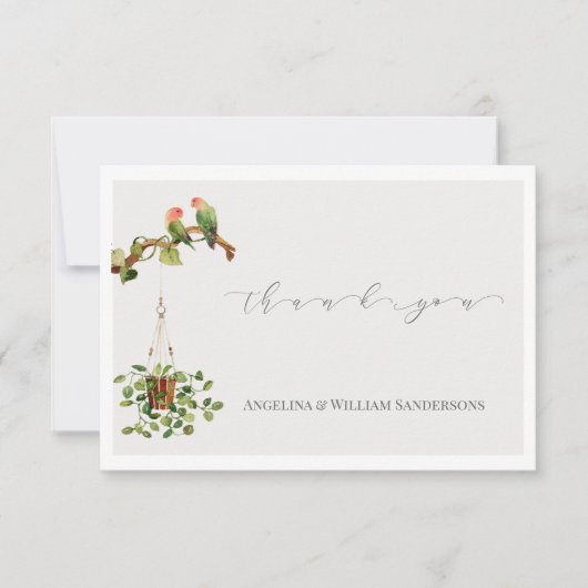 Tropische palmboom bruiloft dank u kaart (Voorkant)