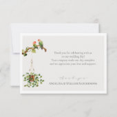 Tropische palmboom bruiloft dank u kaart (Achterkant)