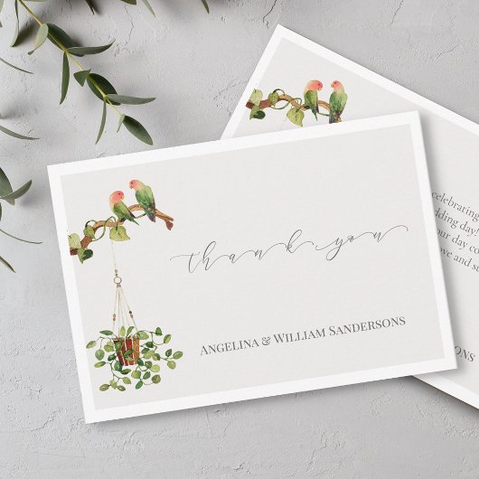 Tropische palmboom bruiloft dank u kaart