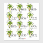 Tropische palmboom bruiloft dank u set sticker (Vel)