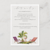 Tropische palmboom bruiloft details QR-code Informatiekaartje (Voorkant)