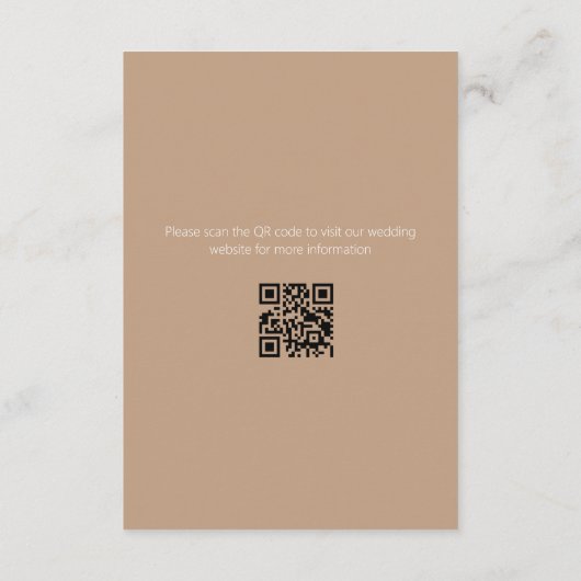 Tropische palmboom bruiloft details QR-code Informatiekaartje (Achterkant)