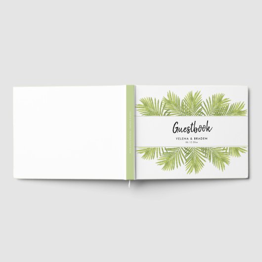 Tropische palmboom bruiloft gastenboek (Volledig)