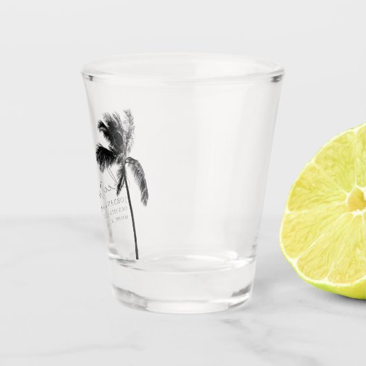 Tropische palmboom bruiloft gunst Proost Modern Shot Glas (Rechts)
