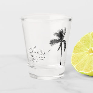 Tropische palmboom bruiloft gunst Proost Modern Shot Glas