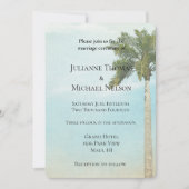 Tropische palmboom bruiloft kaart (Voorkant)