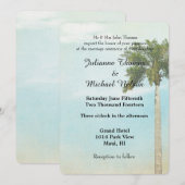 Tropische palmboom bruiloft kaart (Voorkant / Achterkant)