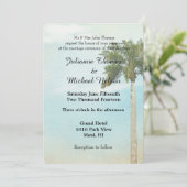 Tropische palmboom bruiloft kaart (Staand voorkant)