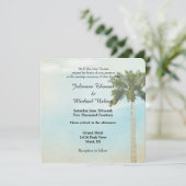 Tropische palmboom bruiloft kaart (Staand voorkant)