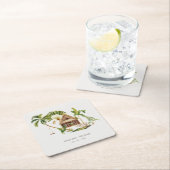 Tropische palmboom bruiloft kartonnen onderzetters (Insitu)