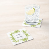 Tropische palmboom bruiloft kartonnen onderzetters (Insitu)