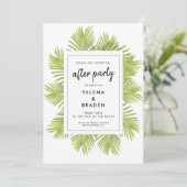 Tropische palmboom bruiloft na feest kaart (Staand voorkant)