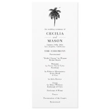 Tropische palmboom bruiloft programma
