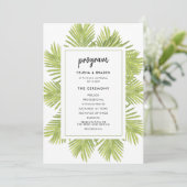 Tropische palmboom bruiloft programmakaart (Staand voorkant)