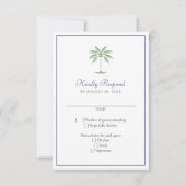 Tropische palmboom bruiloft RSVP kaartje (Voorkant)