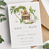 Tropische palmboom bruiloft Save the Date Kaart