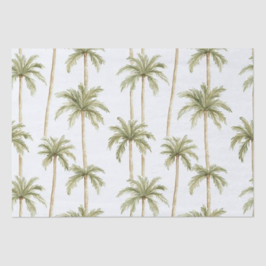Tropische Palmboom Bruiloft Tissuepapier (Voorkant)
