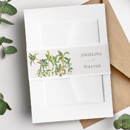 Tropische palmboom bruiloft uitnodigingen wikkel