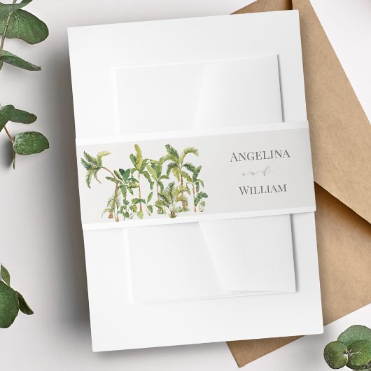 Tropische palmboom bruiloft uitnodigingen wikkel