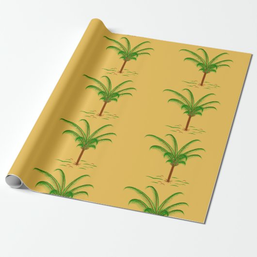 Tropische palmboom cadeaupapier (Uitgerold)