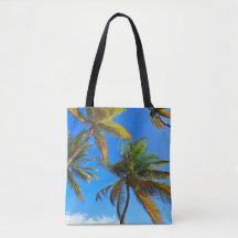 Tropische palmboom Canvas tas – Coastal Vibes