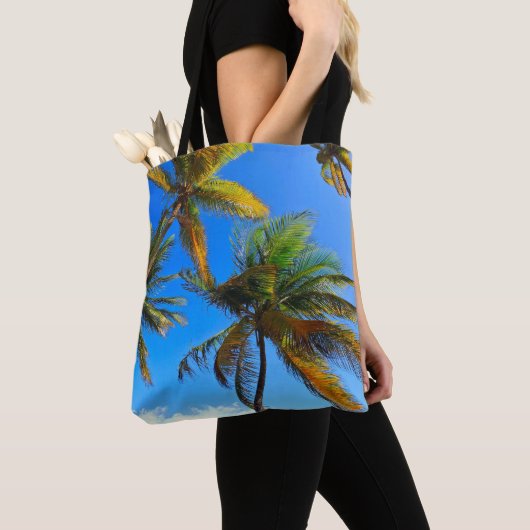 Tropische palmboom Canvas tas – Coastal Vibes (Dichtbij)