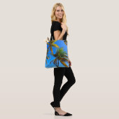 Tropische palmboom Canvas tas – Coastal Vibes (Op model)