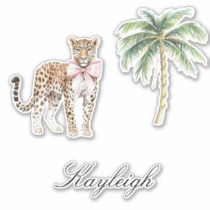Tropische palmboom cheetah luipaard sticker