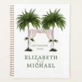 Tropische Palmboom Chuppah Elegante Moderne Trouwd Planner (Voorkant)