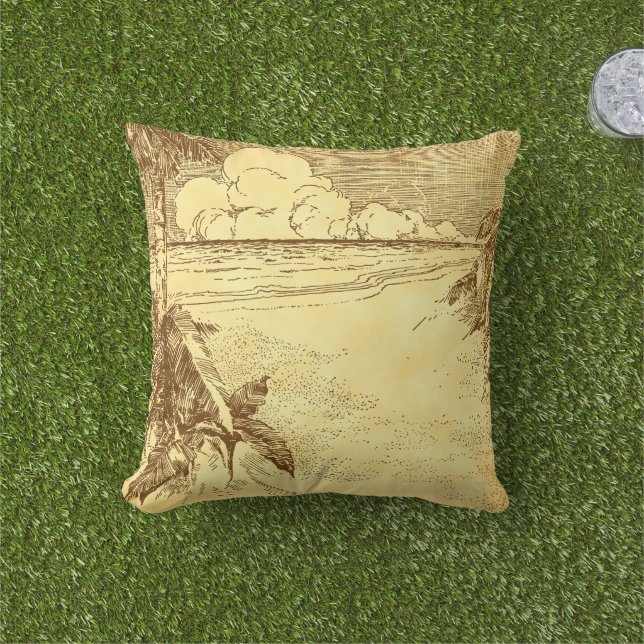  tropische palmboom doorbladerende doorbladeren buitenkussen (Gras)