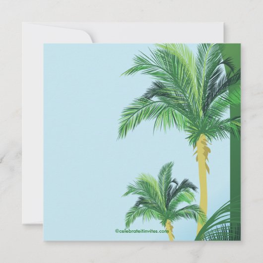 Tropische palmboom — drukproef kaart (Achterkant)