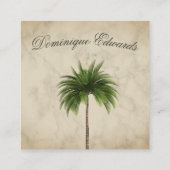 Tropische palmboom Elegant gemarmerd stijlvol Vierkante Visitekaartje (Achterkant)