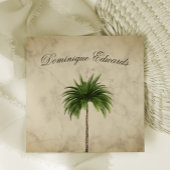 Tropische palmboom Elegant gemarmerd stijlvol Vierkante Visitekaartje