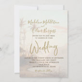 Tropische palmboom Elegant  Gold Wedding I Kaart (Achterkant)