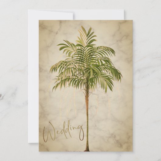Tropische palmboom Elegant Modern Chic Wedding Kaart (Voorkant)