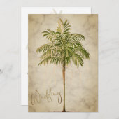 Tropische palmboom Elegant Modern Chic Wedding Kaart (Voorkant / Achterkant)