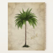 Tropische palmboom Elegant Modern Gold Wedding Planner (Achterkant)