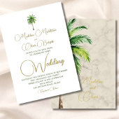 Tropische palmboom Elegant modern stijf huwelijk Kaart