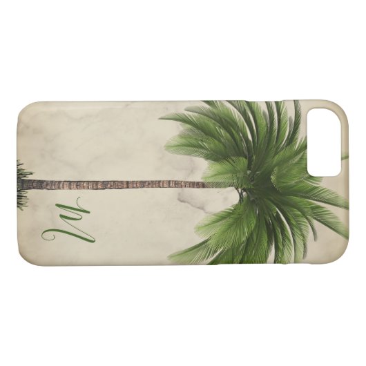 Tropische palmboom Elegant Monogram Case-Mate iPhone Case (Achterkant (Horizontaal))