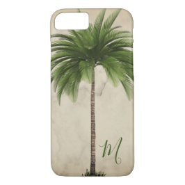 Tropische palmboom  Elegant Monogram iPhone 8/7 Hoesje