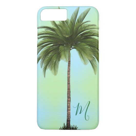 Tropische palmboom  Elegant Monogram Groen Case-Mate iPhone Case (Achterkant)