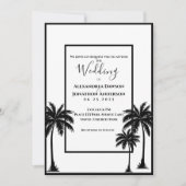 Tropische palmboom Elegante bruiloft Kaart (Voorkant)