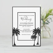 Tropische palmboom Elegante bruiloft Kaart (Staand voorkant)