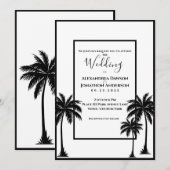 Tropische palmboom Elegante bruiloft Kaart (Voorkant / Achterkant)