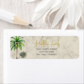 Tropische palmboom Elegante Creme familie Etiket (Insitu)